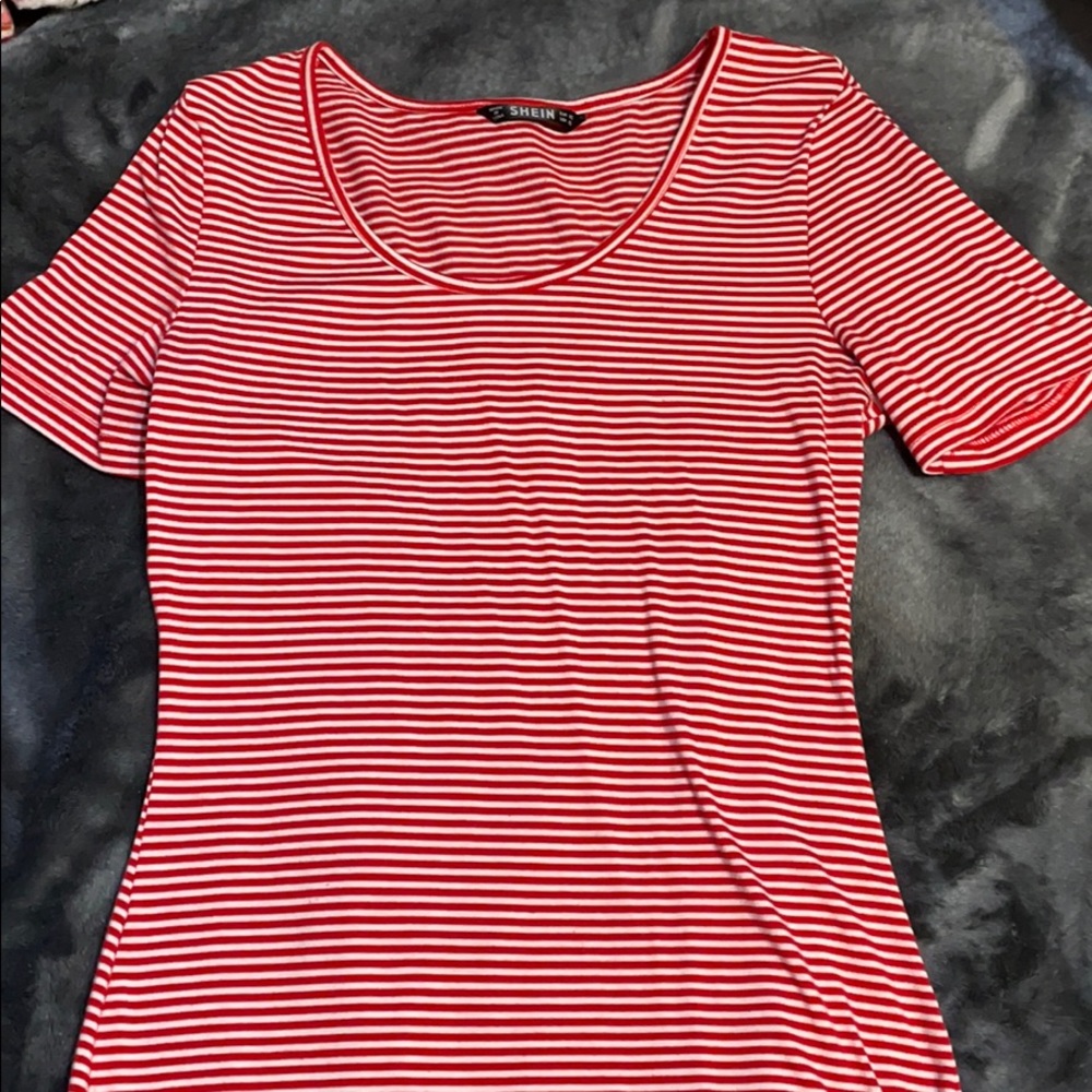 XS Red and white striped dress